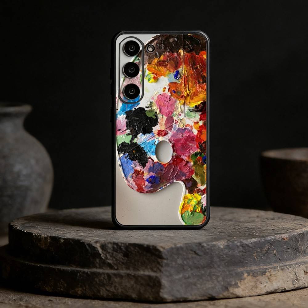 Watercolors Set Paint Palette Phone Case For Samsung Galaxy A20,21s,22,31,32,52,53,72,73,80,91 Soft Black Shell