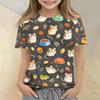 Kids Animal Print Crew Neck Short Sleeve Casual Loose Fit T Shirt Top for Children Soft Comfortable Fabric Suitable for Everyday Wear