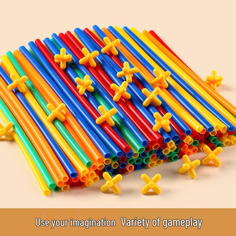 Kids' Soft Straw Construction Puzzle Toy for Early Education