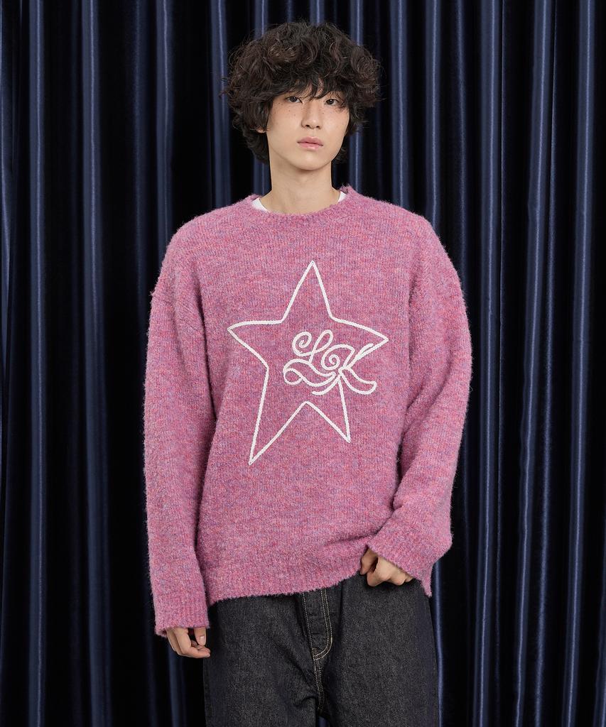 WAIKEI Star Line Boucle Knit Pink