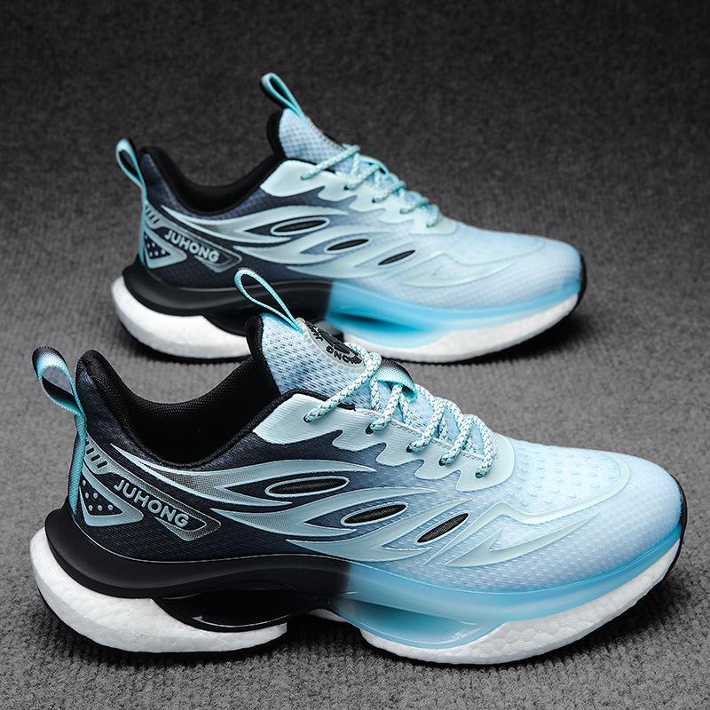 Men's Cross-Border Lightweight Dad Sneakers with Breathable Mesh & Popcorn Soles for Casual Running
