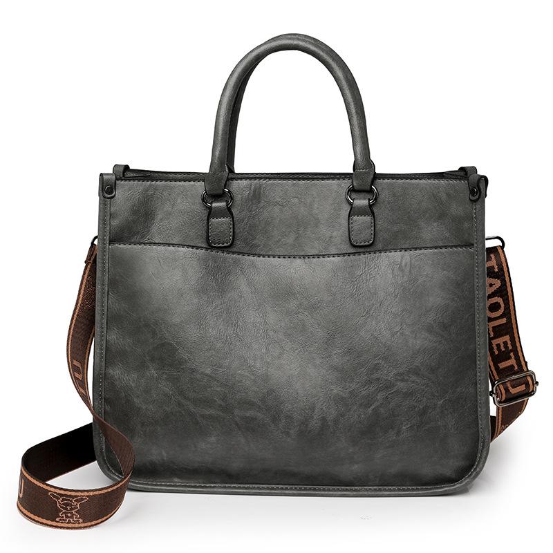 Women's new stylish and simple women's handbag commuting large-capacity shoulder bag with messenger bag