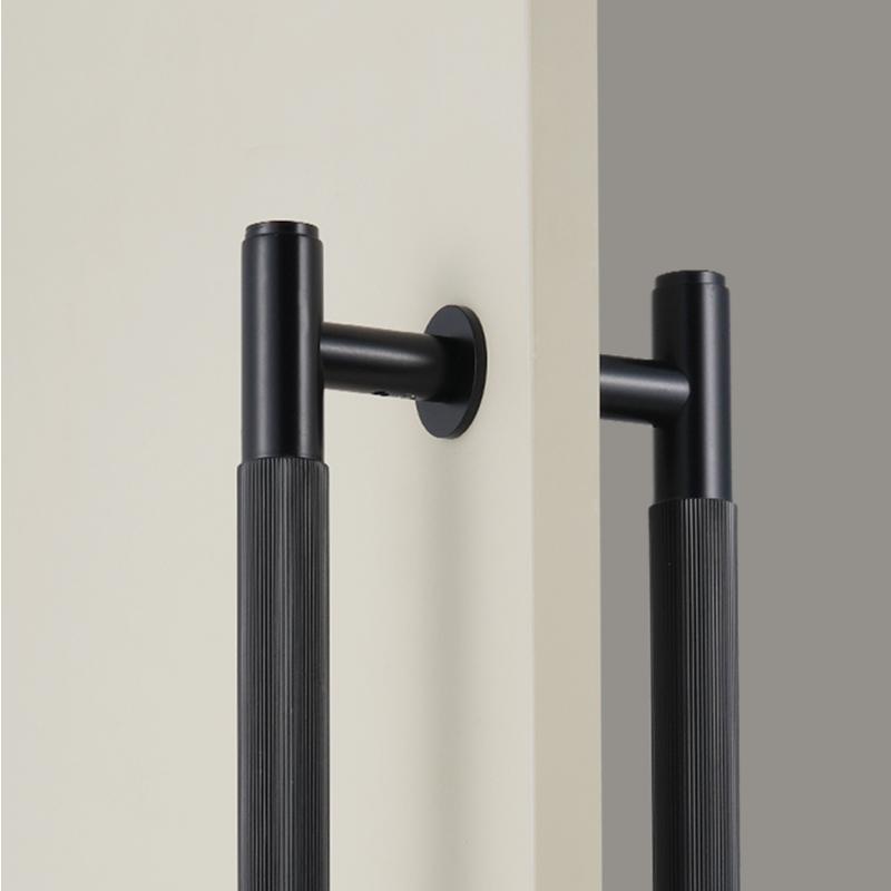 Dooroom Brass Double Single Sided Linear Striped Pull Bar Wood Gate Furniture Handle Door Handle Matt Gold Black Handle