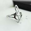 Fashion Silver Color Musical Music Note Ring Treble Clef Ring Jewelry Gift