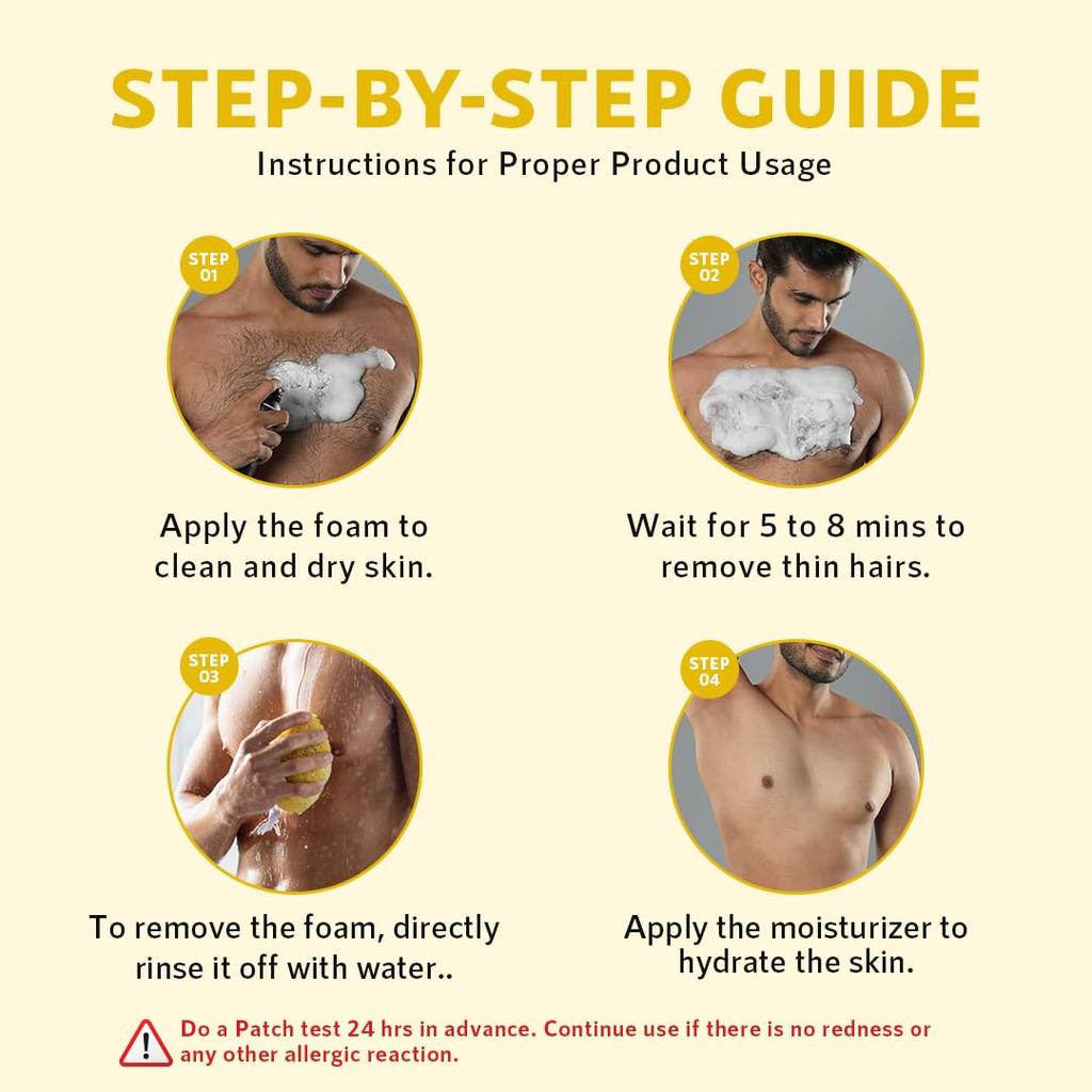 Hårborttagningskrämspray för män och kvinnor | Smärtfri kroppshårborttagning för bröst, rygg, ben, armhålor och intim hud |100 ml