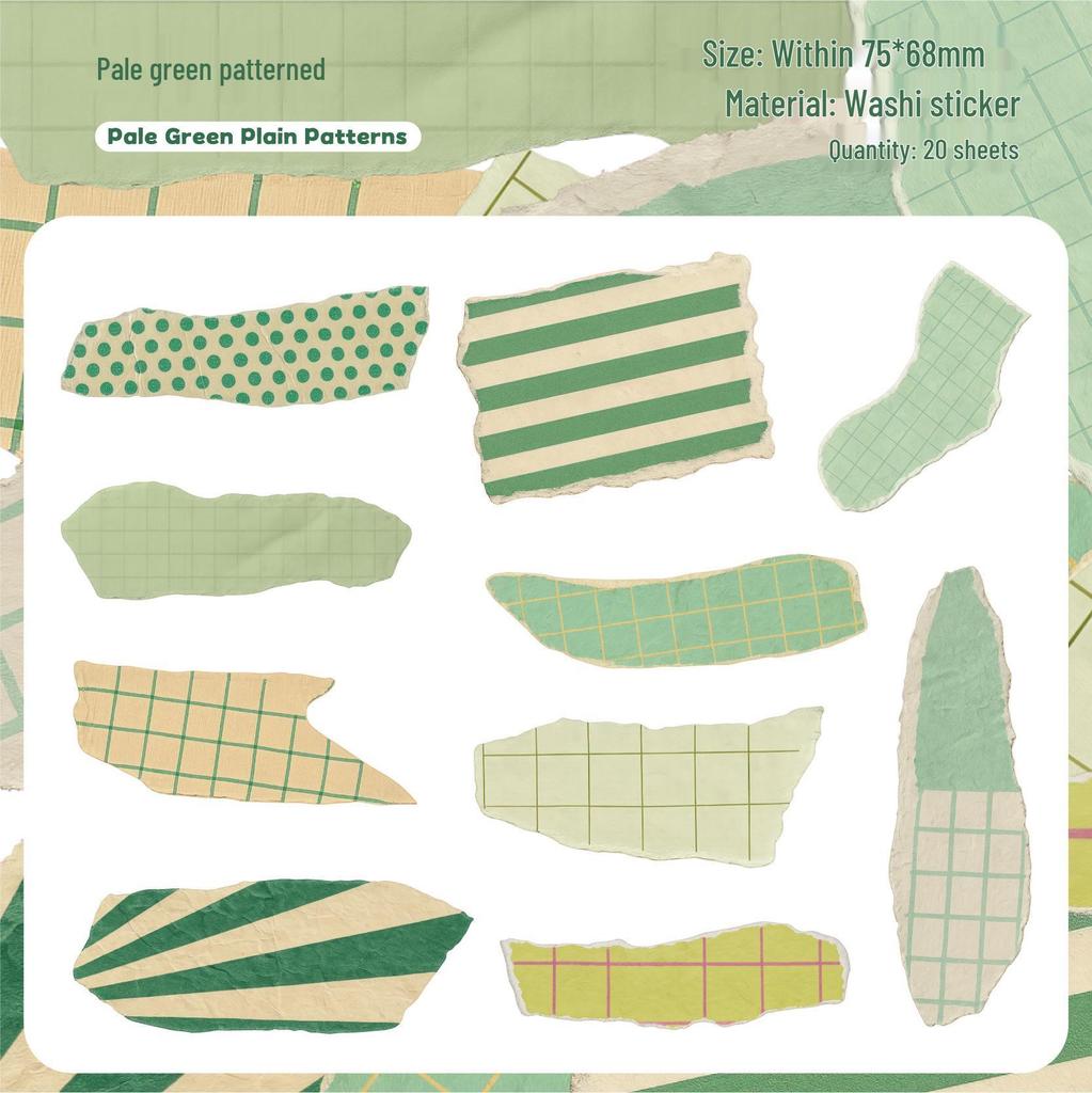 RetroStory Washi Tape Sticker Pack - Stripes, Polka Dots & Shapes for Journaling & Collage