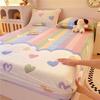 1pc Warm Bed Sheets for Winter Thick Flannel Fleece Fitted Bed Sheets Reactive Printed Drap De Lit Single/Queen/King Drap Housse