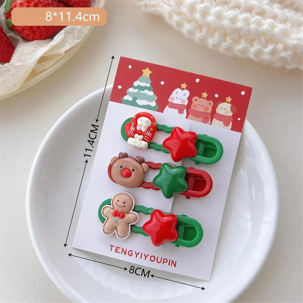 

Christmas Cute Cartoon Hairpin Combination Sweet Girl Holiday Dress Up Bangs Broken Hair Edge Clip Student Hair Accessories