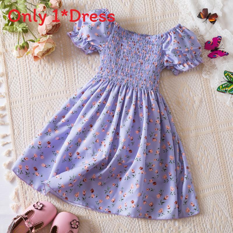Girl Summer Princess Dress With Floral Print Cotton Blend For Toddler