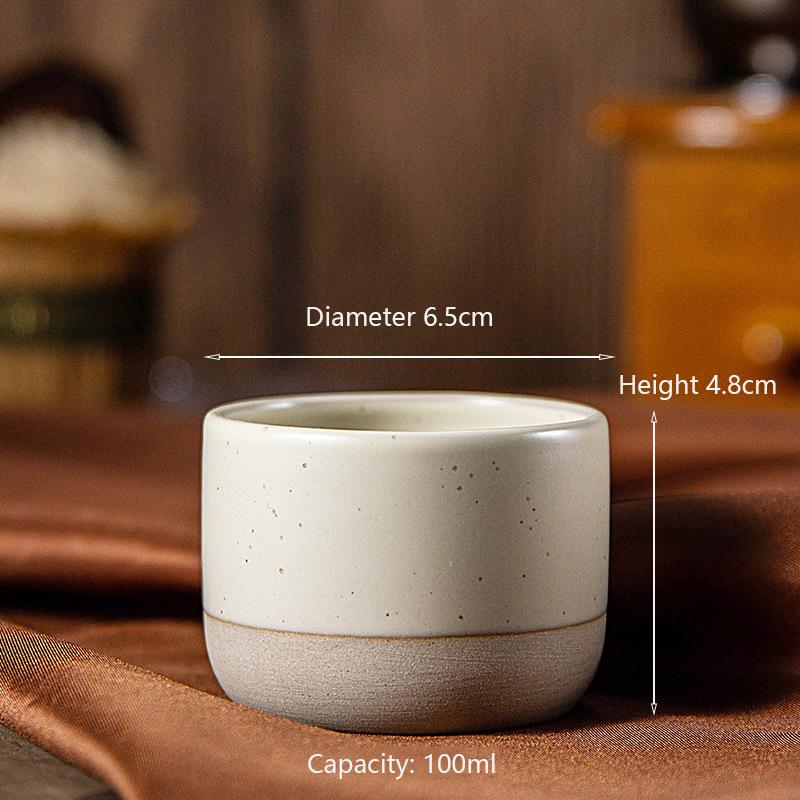100/180/230ml Ceramic Cup Vintage Coarse Pottery Coffee Cup Japanese-style Cafes Drinkware for Espresso Cappuccino Kung Fu Tea