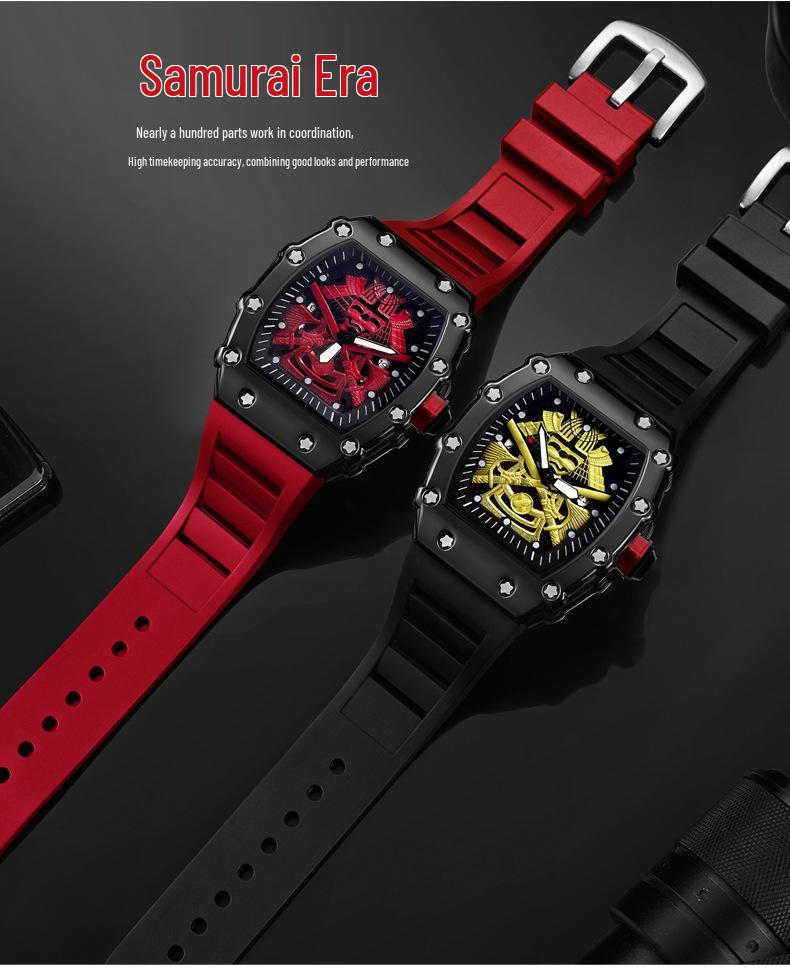 Samurai Luminous Waterproof Sports Watch - Men's Barrel Shape with Calendar