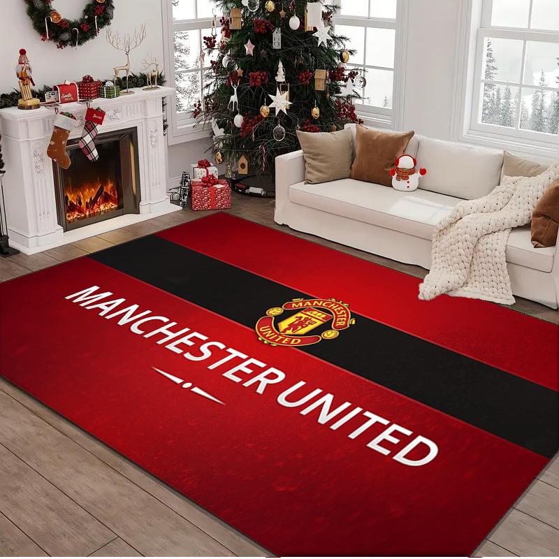 1PC rug Football Manchester Crest Carpet, Chair Rug,Area Rug for Office Bedroom living rooms bedroom, Doormat decor Christmas fan gifts