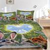 3pcs Zootopia Love Judy and Nick Quilt Cover Set (1 Quilt Cover + 2 Pillowcases Without Pillow Core), High-Definition Printing for Home and Dormi