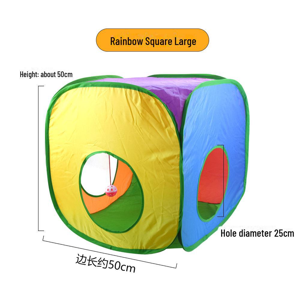 Rainbow Cat Tunnel Toy – Interactive Pet Play Tube