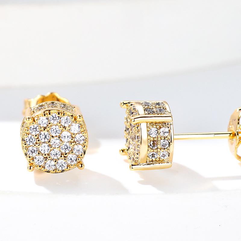 European & American Style Four-Claw Zircon Star Hip-Hop Earrings - All-Match Fashion Jewelry