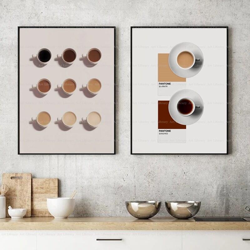Coffee Poster Coffee Filter Coffee Beans Espresso Cappuccino Canvas Painting Prints Wall Art Pictures Modern Kitchen Shop Decor