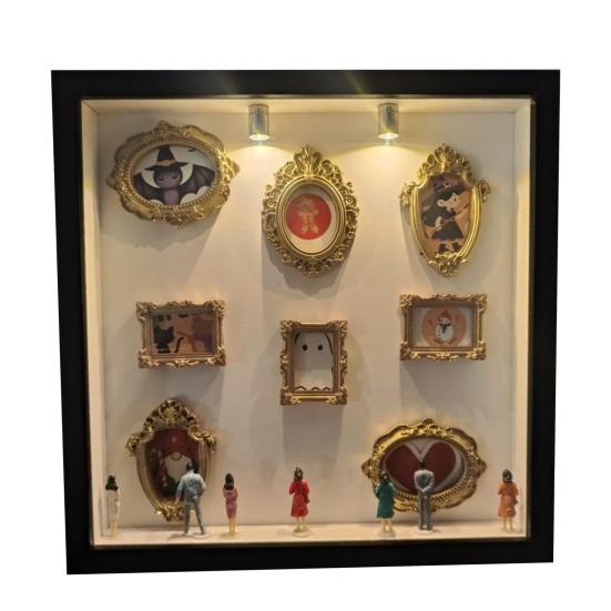 DIY Mini Museum Silhouette Box with Light Custom Photo Memory Display Case Personalized DIY Shadow Box Frame Kit with Mini Frames for Anniversary Home