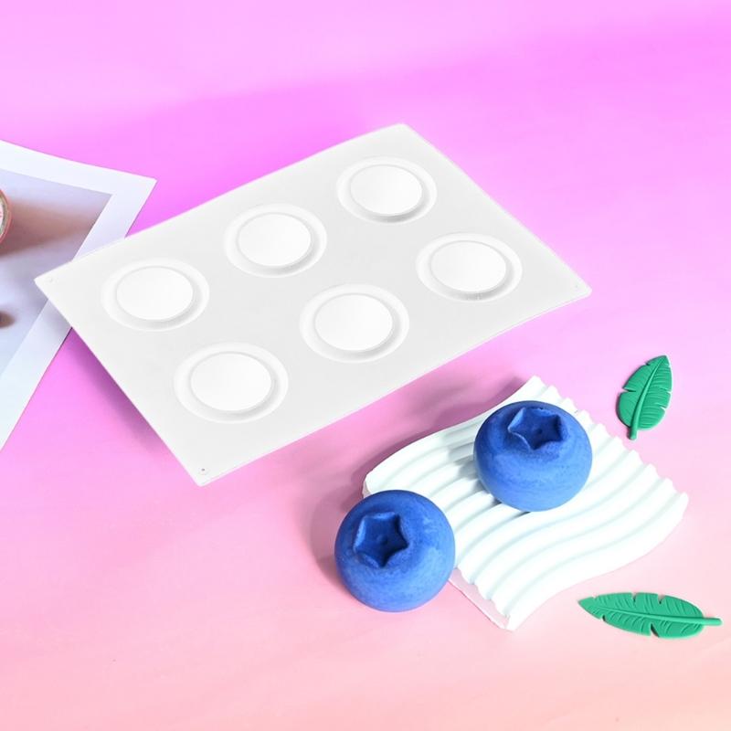 6 Cavity Blueberry Shape Silicone Cake Molds For Baking Dessert Mousse Jellies Puddings And Chocolate Easy Releases