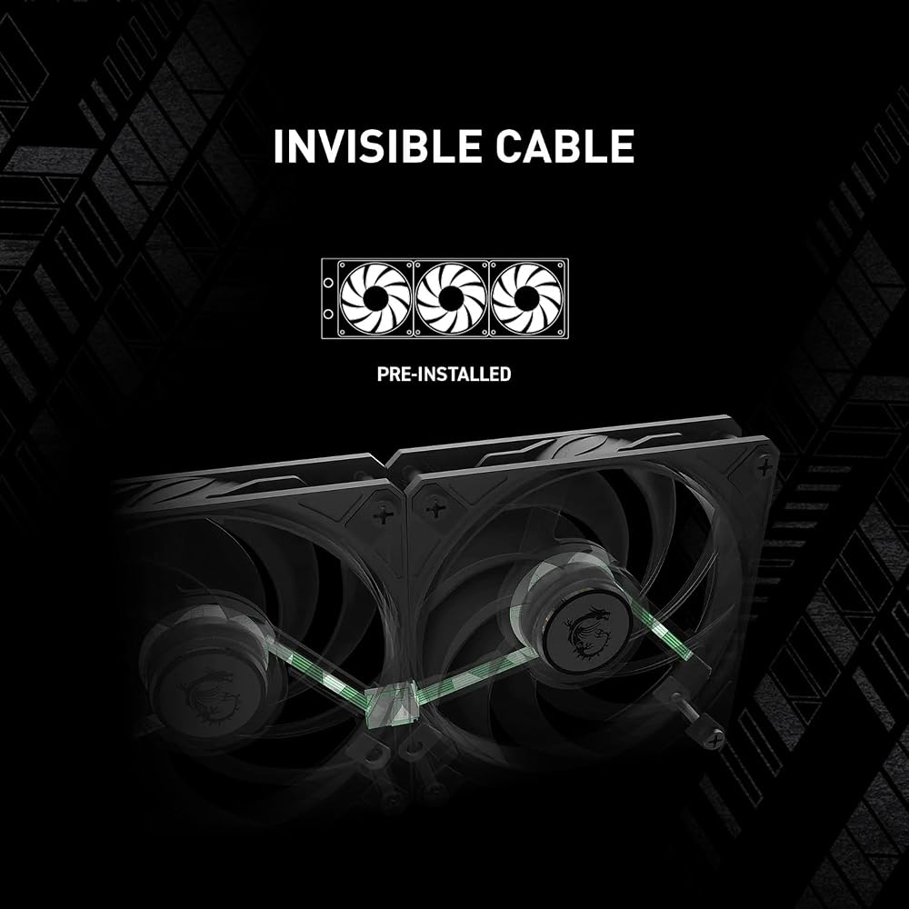 MSI MAG CORELIQUID A15 240 - AIO ARGB CPU Liquid Cooler - 240mm Radiator - LGA 1851 Compatible - Dual 120mm ARGB PWM Fans, Black.