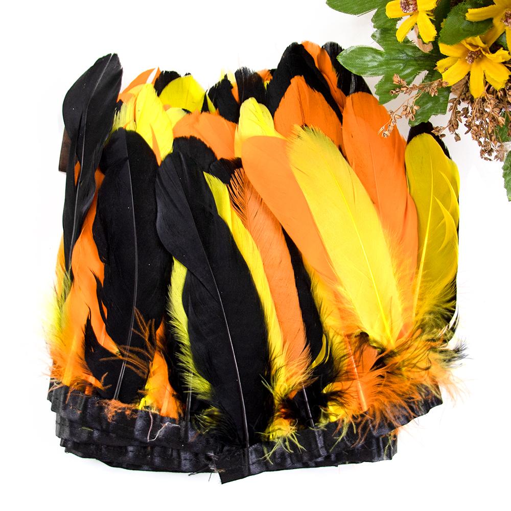 1M 2M Natural Goose Feather Fringe Premium Swan Plumes Ribbon Carnival Costume Dress Decoration Crafts Goose Trim