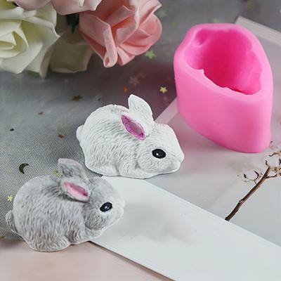 3D-Kaninchen-Silikonform – vielseitiges Werkzeug zum Dekorieren von Kuchen, Backformen, zur Kerzenherstellung und zum Formen von Kunstharz-Ton mit Osterhasen-Design.
