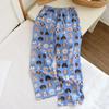 Soft Brushed Cotton Cartoon Print Sleepwear Pants, Loose Fit, Plus Size, Outdoor-Friendly.