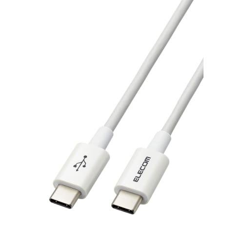 

ELECOM USB-C & USB-C Cable 1.2m 60W USB PD Compatible Slim Soft Disconnection Resistant USB2.0 White [Verified Compatibility with iPhone 16 Series] MP
