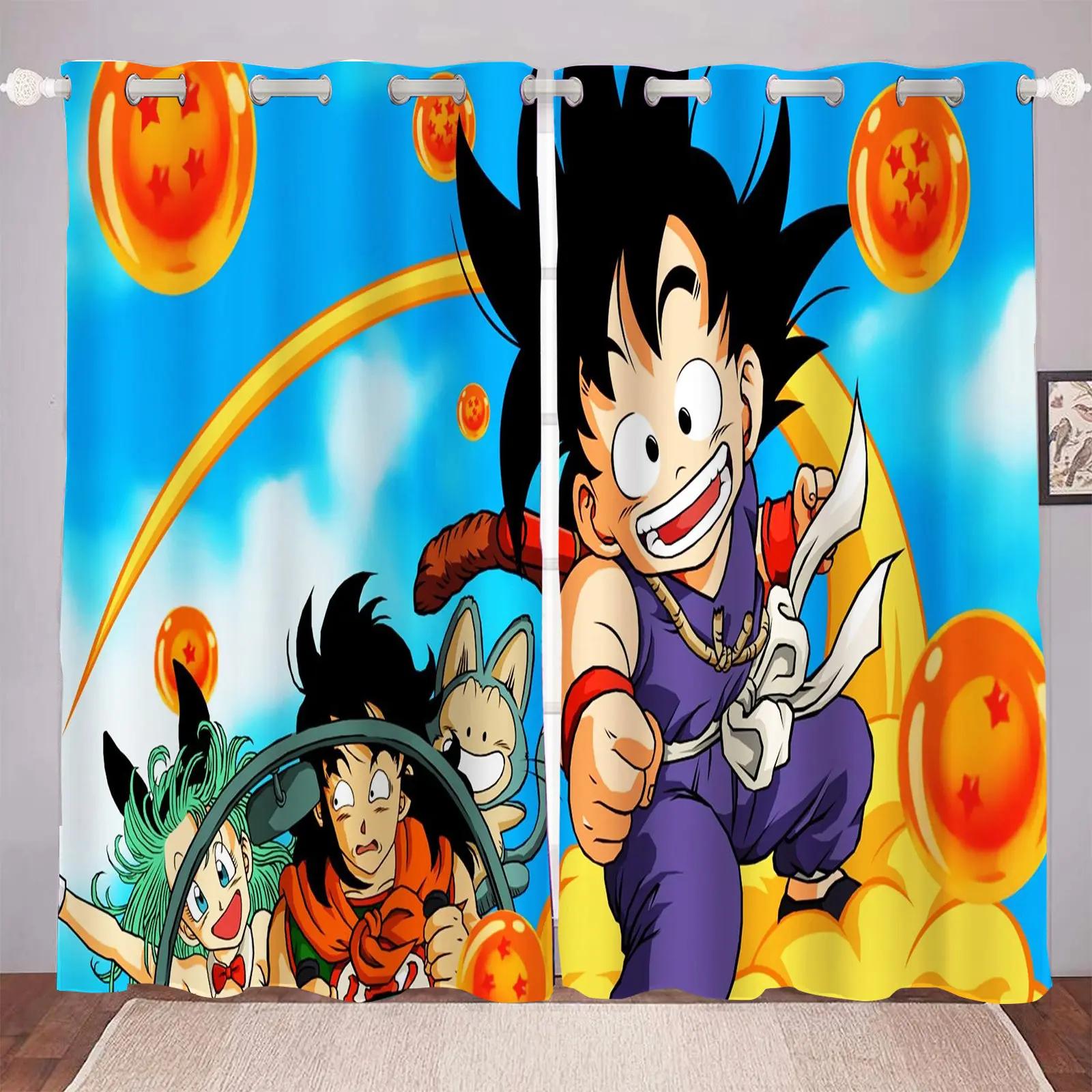 

Мультяшна штора Dragon Ball Принт Подарунки для хлопчика Спальня Поліестер Затінення Вікно вітальні Блекаут Перегородка Домашній декор 100x140cm&Grommet Top
