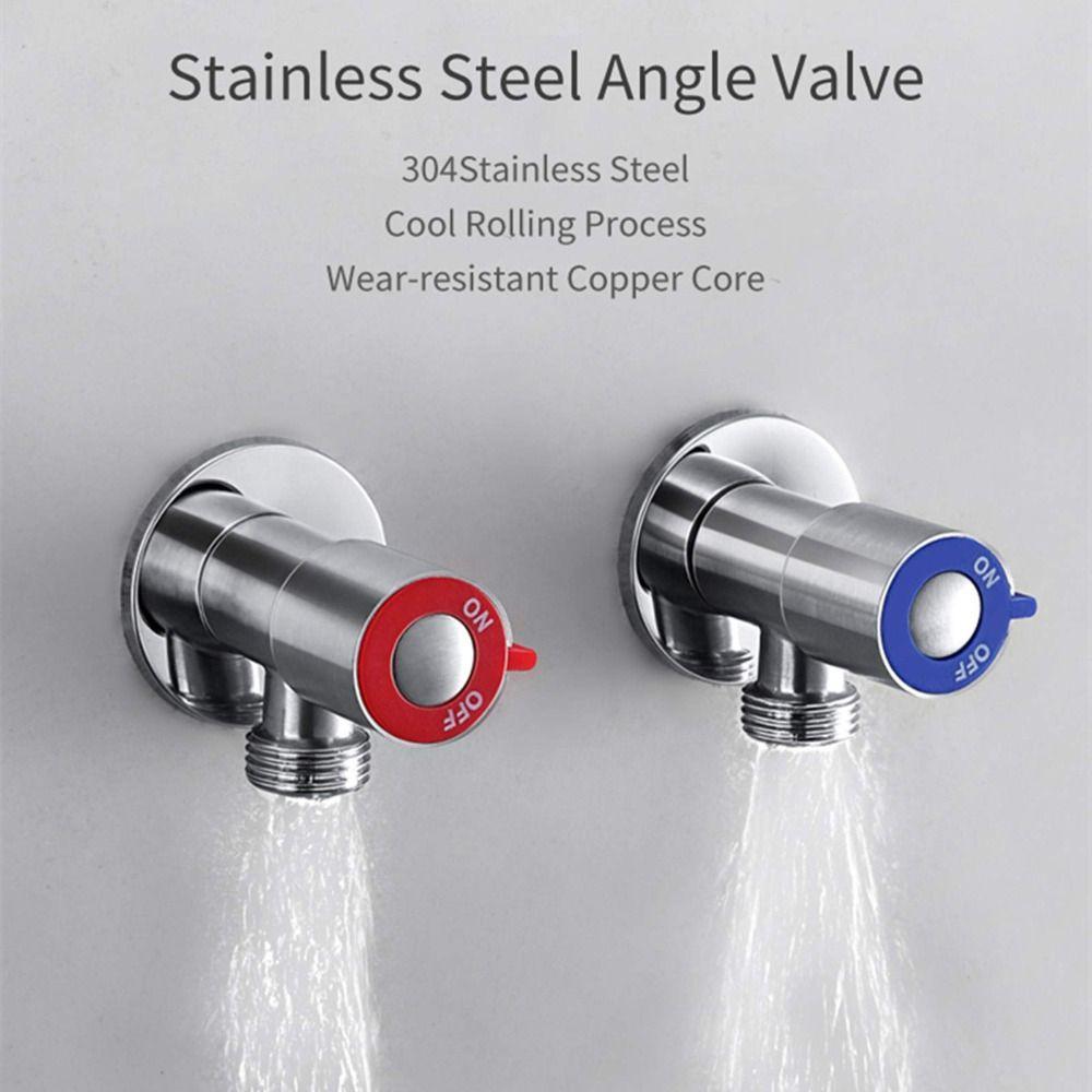 Large Flow Drain Hot And Cold Angle Valve Stainless Steel Water Heater Faucet  Kitchen