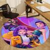 KPop Demon Hunters Pattern Round Rug, Indoor/Outdoor Mat, for Picnic, Gameroom, Bedroom, Office, Living Room, Home Decor Carpet, Birthday Gift