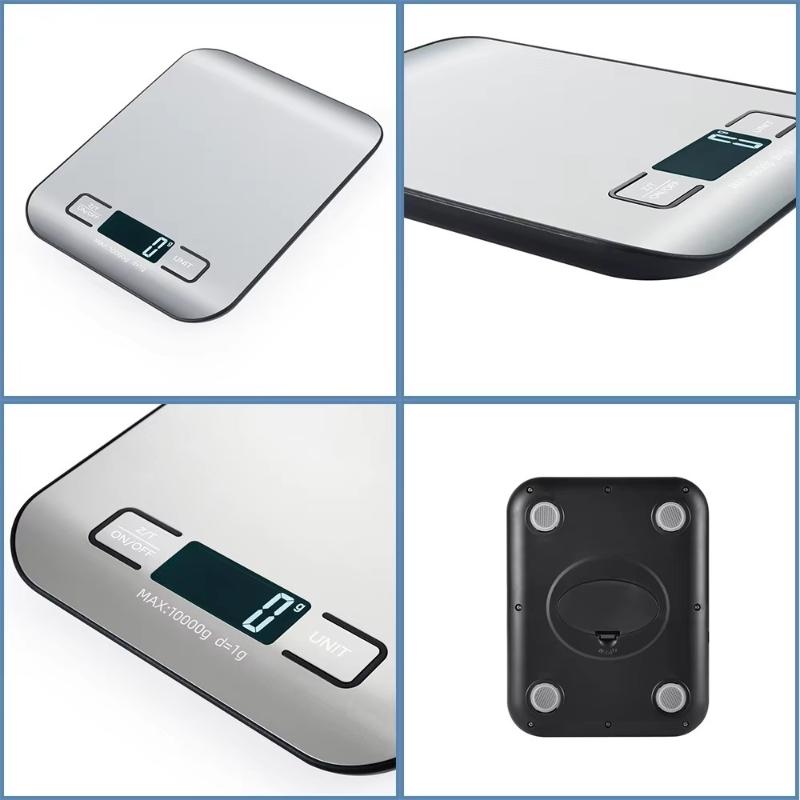 Stainless Steel Digital Kitchen Scale 1G Precision 5Kg Capacity Tare Function For Cooking Baking Food Weighing