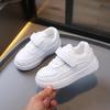 Tênis infantis, novos sapatos de fundo sólido ultra-leves, sapatos para meninas do bebê, sapatos brancos de velcro para meninos
