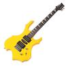 Electric Guitar 24 Fret Yellow Flame Shaped Electric Guitar Beginner Kit with Picks Strings Handle
