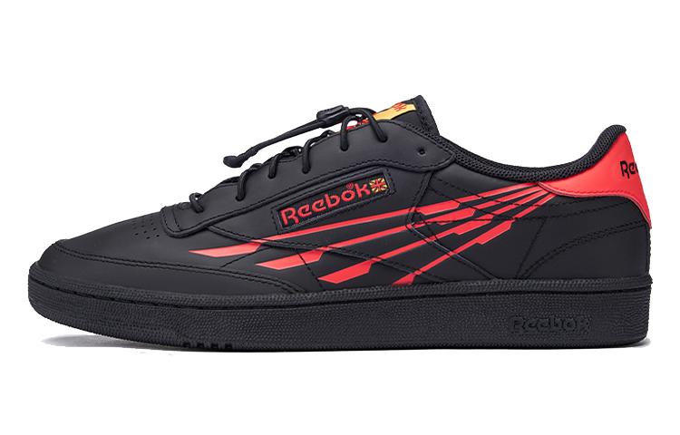 Reebok Club C Abrasion Resistant Abrasion Resistant Low top Skateboard Shoes Men's Black Red 100034257