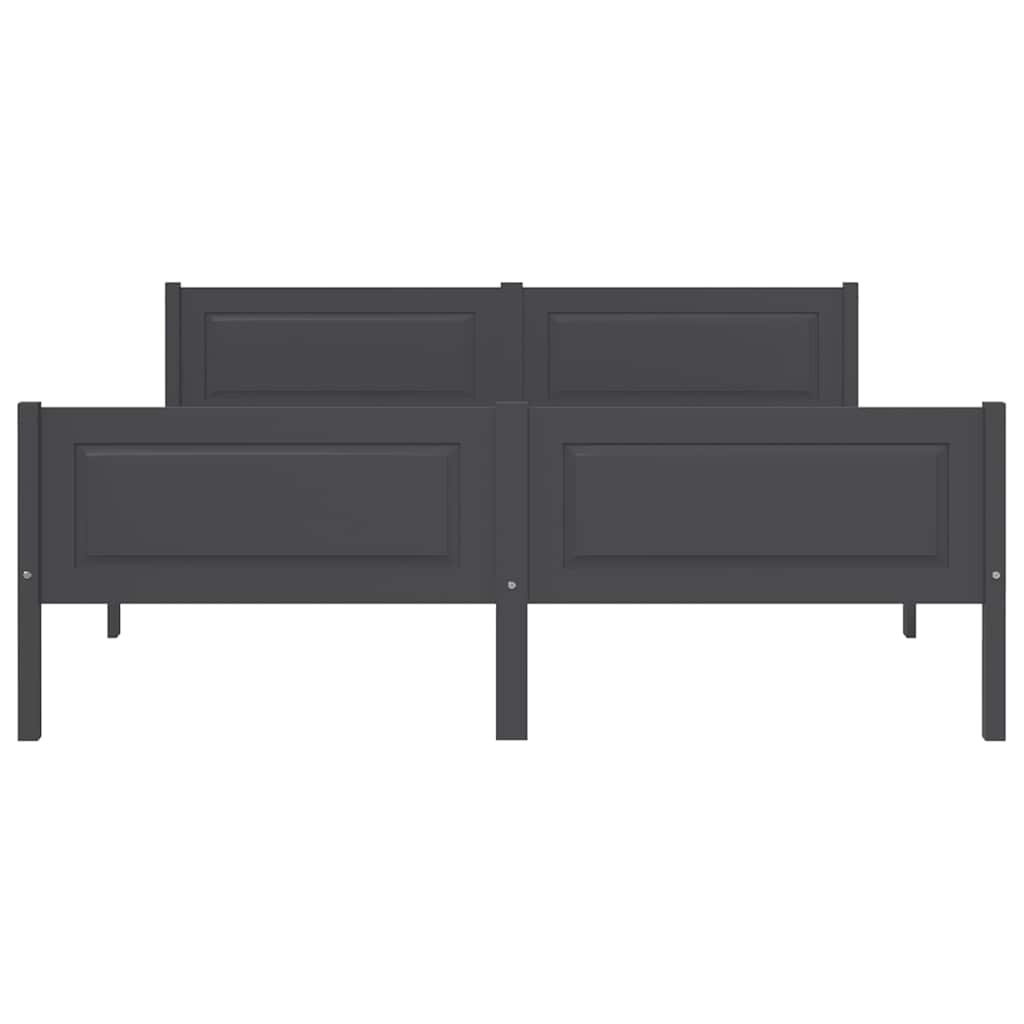 Solid Pine Wood Bed Frame Gray 120 x 200 cm