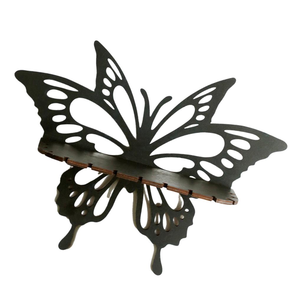 Vintage Butterfly Shape Wood Crystal Shelf Wall Hanging Floating Shelves for Potted Plant Candle Holder Organizers Rack