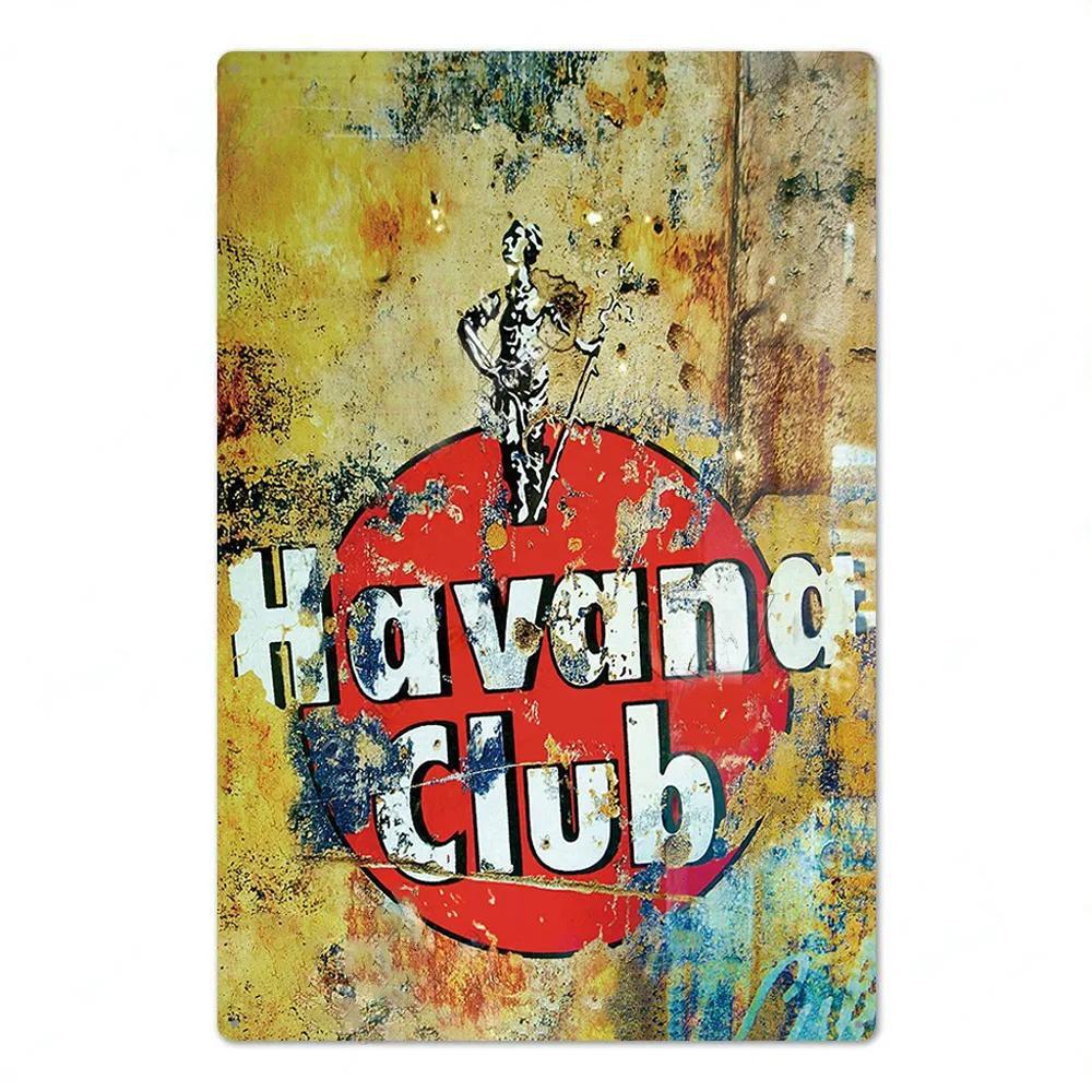 Havana Rum Vintage Tin Signs Metal Posters Decor Retro Plaque Stickers for Pub Club Man