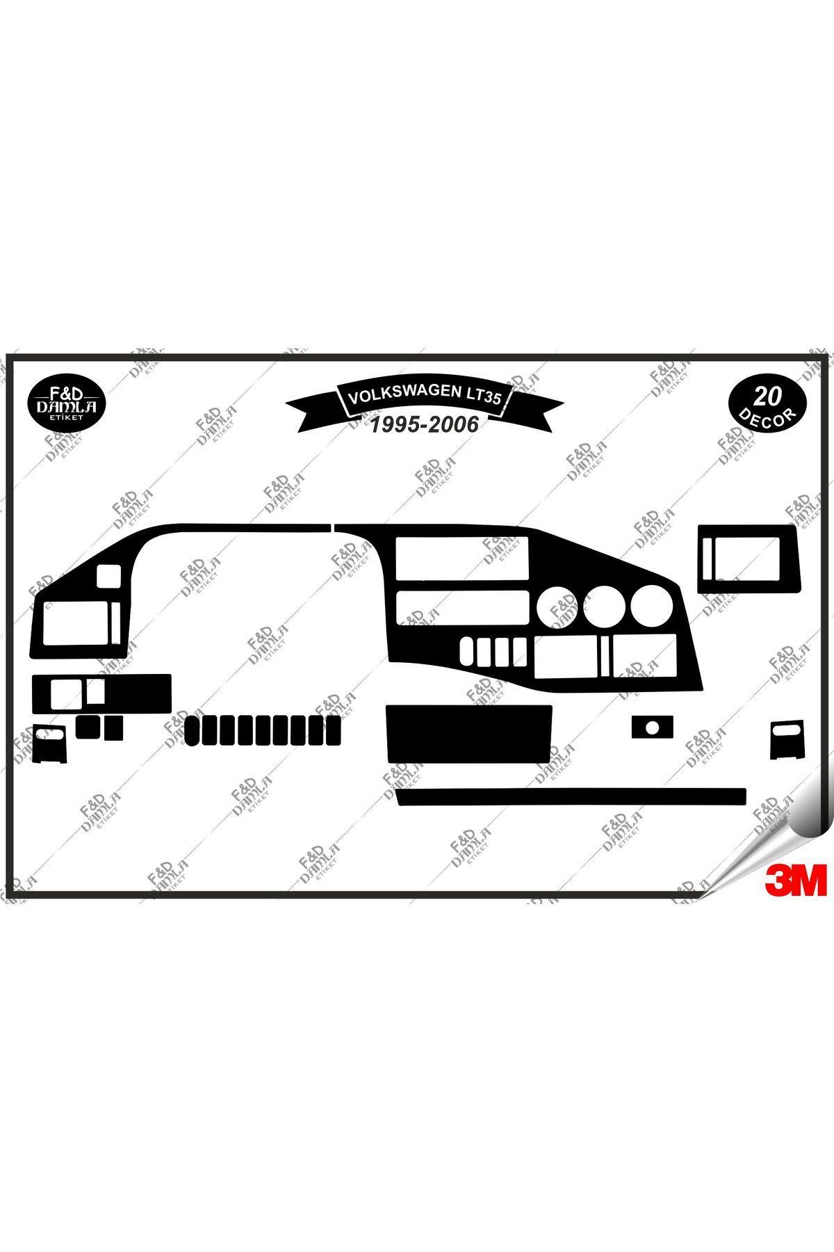 

Volkswagen LT 35 1995-2006 Torpido Konsol Trim Göğüs Maun Kaplama Set 20 Parça Siyah