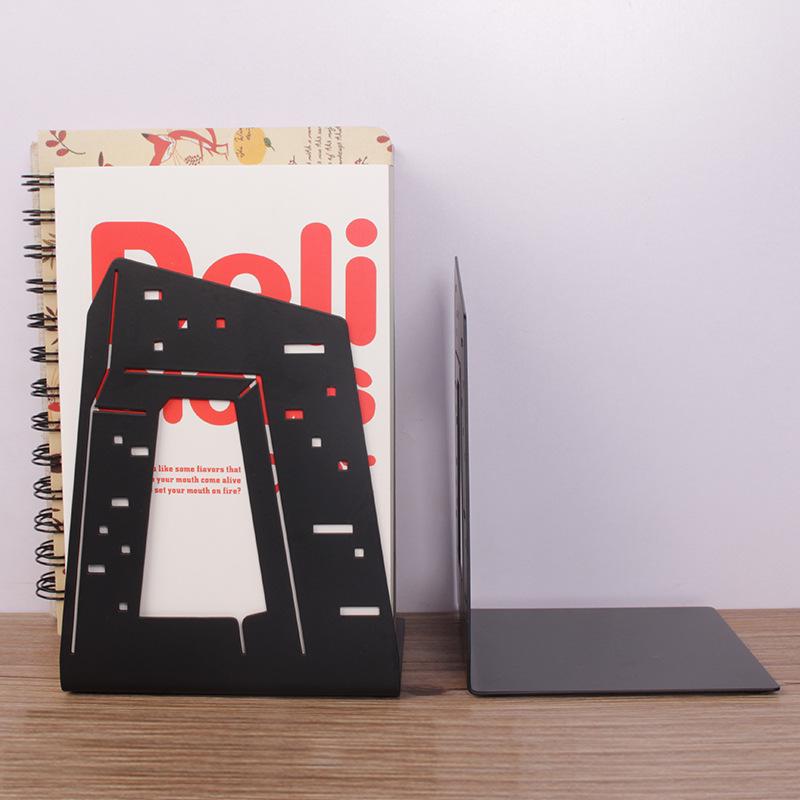 Creative Wrought Iron Metal Book Storage Rack and Personalized Hollowed-Out Bookends