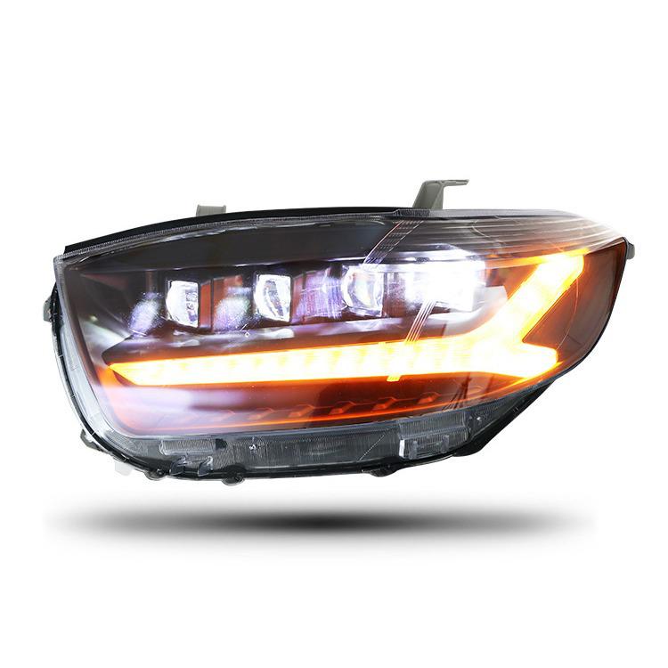 09-11 Toyota Highlander Matrix LED Headlight Assembly with Ice Blue LED DRL