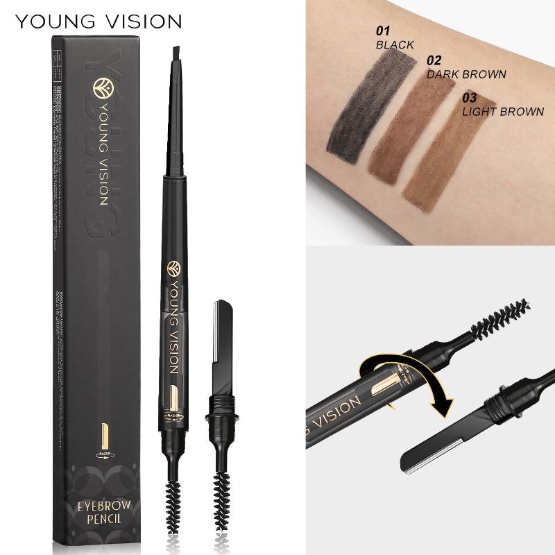 YOUNG VISION Misty 3-in-1 Eyebrow PencilWaterproof and Smudge-proofBrow BrushBrow PencilFine and Soft Pencil