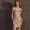 Spring and summer ice silk thin suspender nightgown women's sexy pure desire pajamas silk sex loungewear