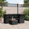 VidaXL Garden Lounge Set 5 Pcs with Cushions Black Braided Resin 3223619