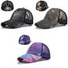 Fashionable Pure Cotton Tie-dye Ponytail Baseball Cap For Women Sun Hat With Adjustable Size