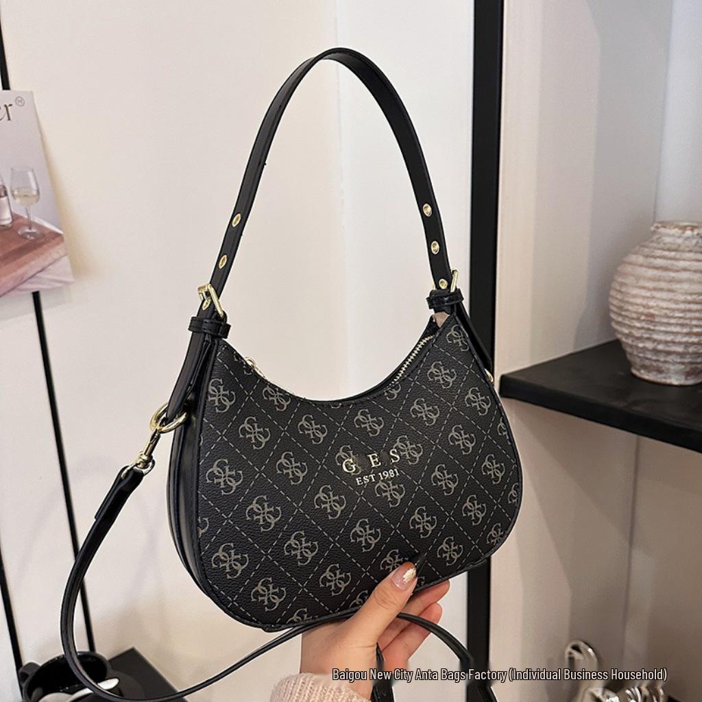 Bolsa Transversal Retrô Europeia Feminina - Alta Qualidade, Versátil, Estilo Ombro Único com Design de Letras