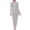 Long Sleeve Stretch Polyester Elegant Bodycon Dress For Office Women