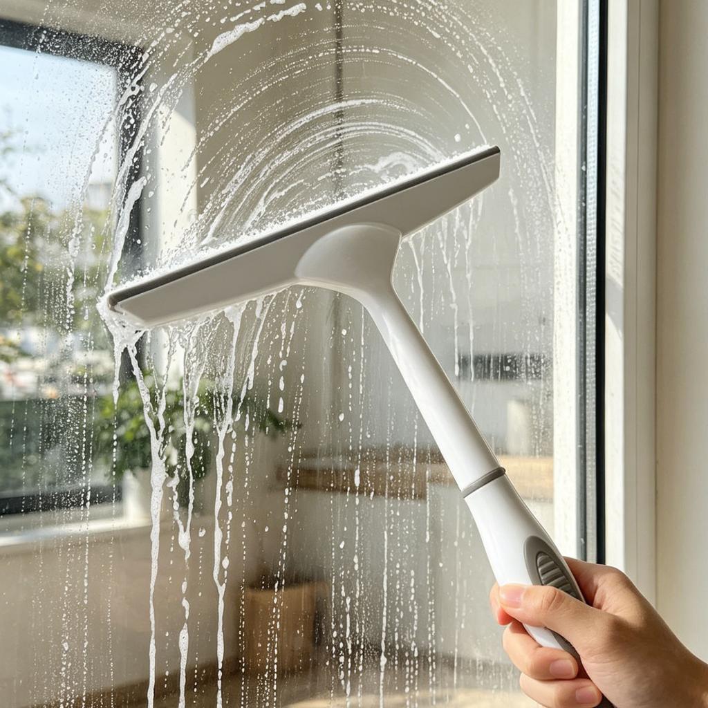 2PCS Shower Squeegee for Glass Doors Car Window Windshield Mirror Cleaner Wiper Squeegees Tool with Hook Scraper