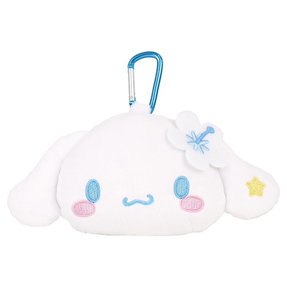 Tees Factory Sanrio Characters Plush Zipper Mascot with Carabiner, Y2K Cinnamoroll, Approx. H120 x W185 x D55mm (excluding parts), SR-5546711CR