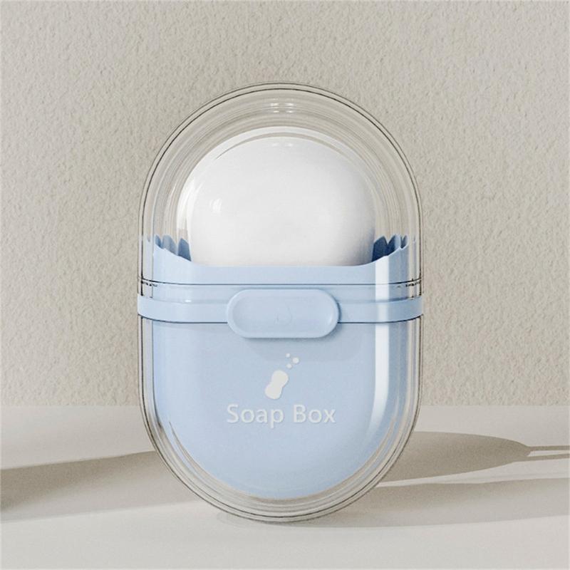 Portable Soap Holder Case Waterproof ABS Storage Box with Lid and Drainage Holes For Toiletries Bag Travel Essential