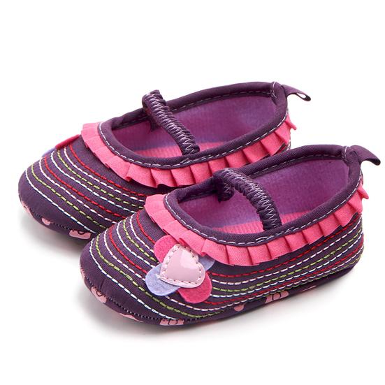 

Обувь с цветочным узором для маленьких девочек, детская обувь для кроватки Prewalker, обувь для новорожденных до 18 месяцев 11cm фиолетовый